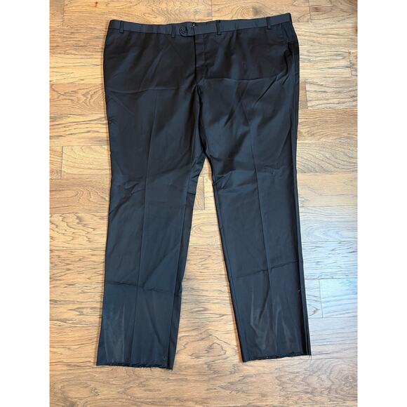 Jack Victor Other - Jack Victor Men's Black Charcoal 100% Wool Pleated Chester Pant 60 x 36 Unhemmed